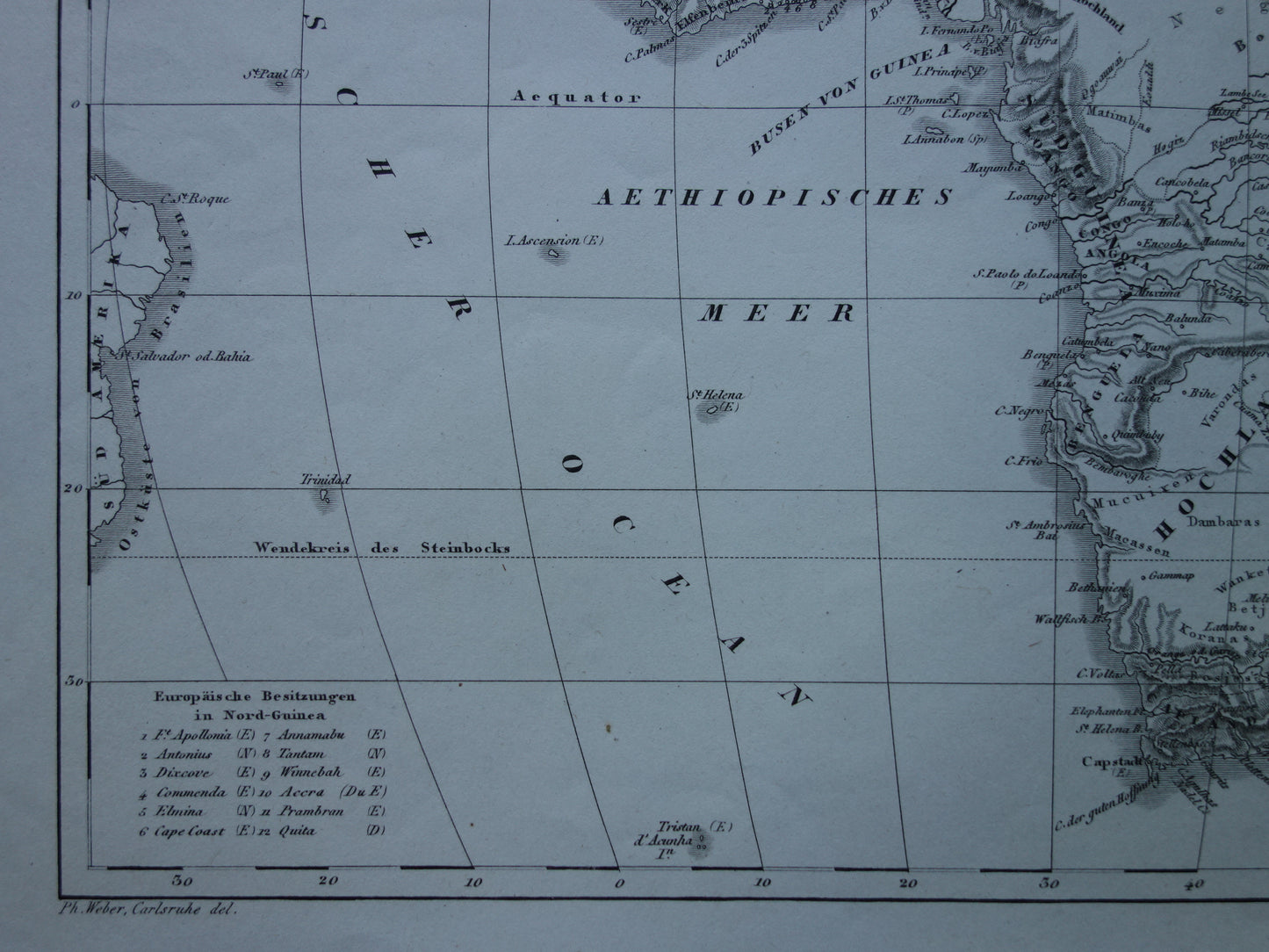 AFRIKA antieke kaart van Afrika 170+ jaar oude landkaart van continent uit 1849 - originele vintage historische kaarten