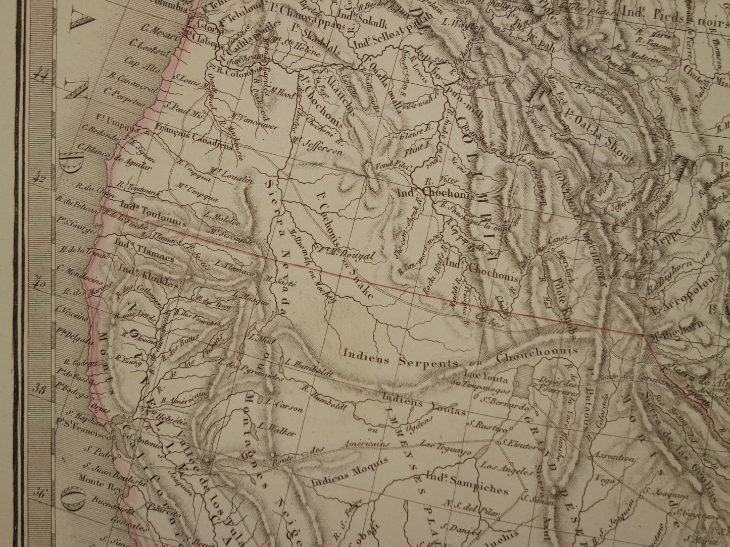 Verenigde Staten van Amerika antieke landkaart uit 1851 - Originele oude Franse kaart van de VS