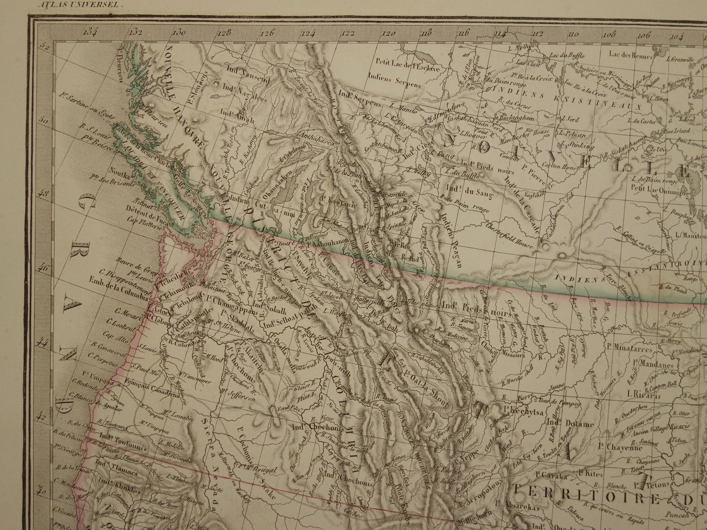 Verenigde Staten van Amerika antieke landkaart uit 1851 - Originele oude Franse kaart van de VS