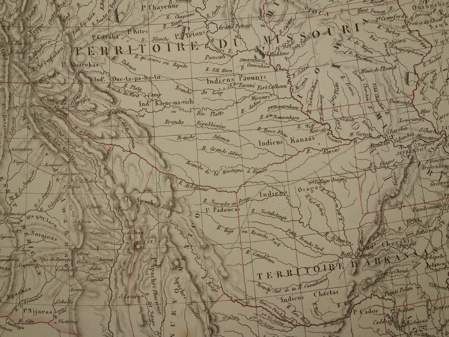 Verenigde Staten van Amerika antieke landkaart uit 1851 - Originele oude Franse kaart van de VS