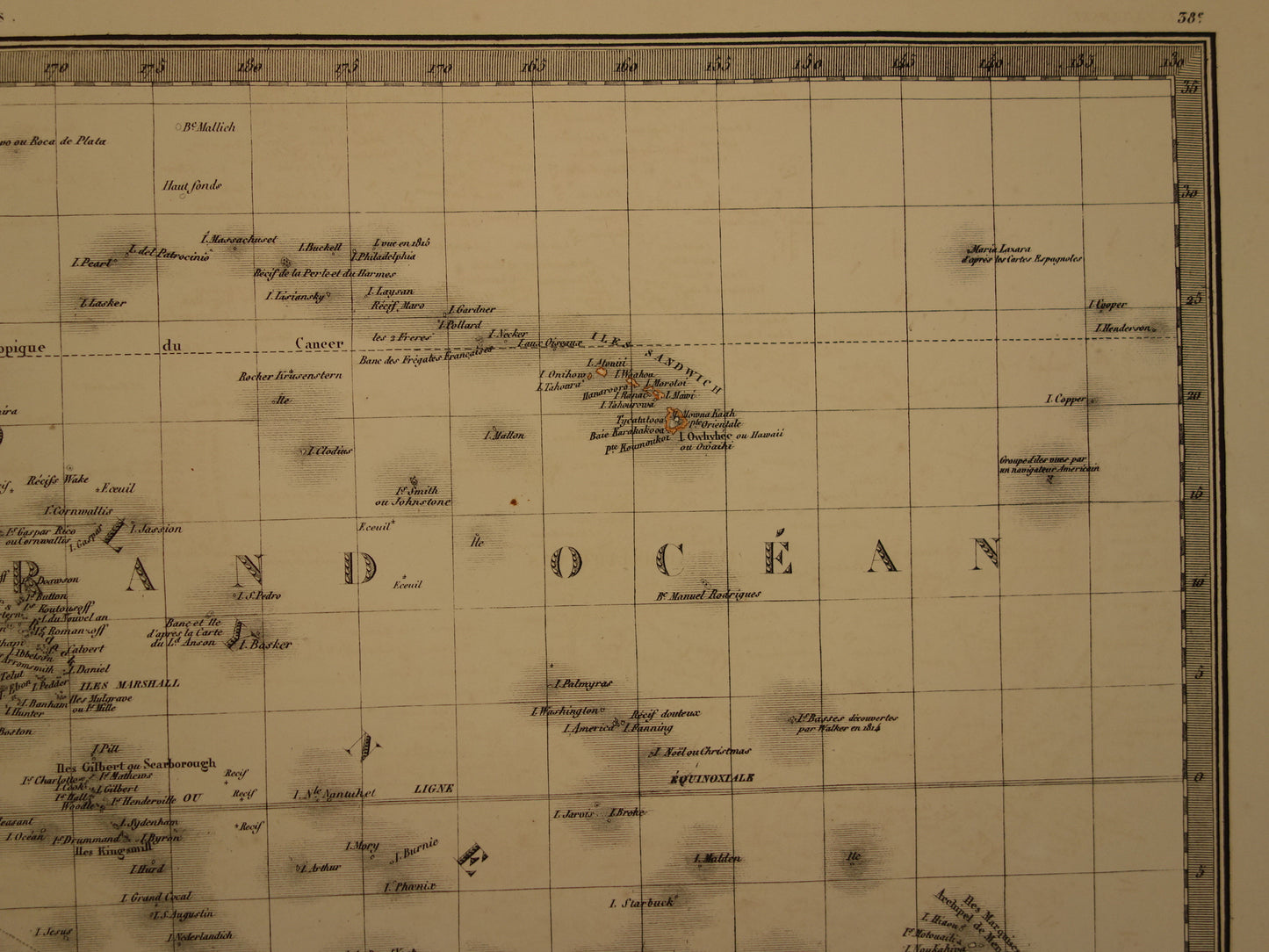 OCEANIË grote oude landkaart van Australië Nieuw-Zeeland uit 1851 - Antieke kaart Indonesië - Originele vintage kaarten