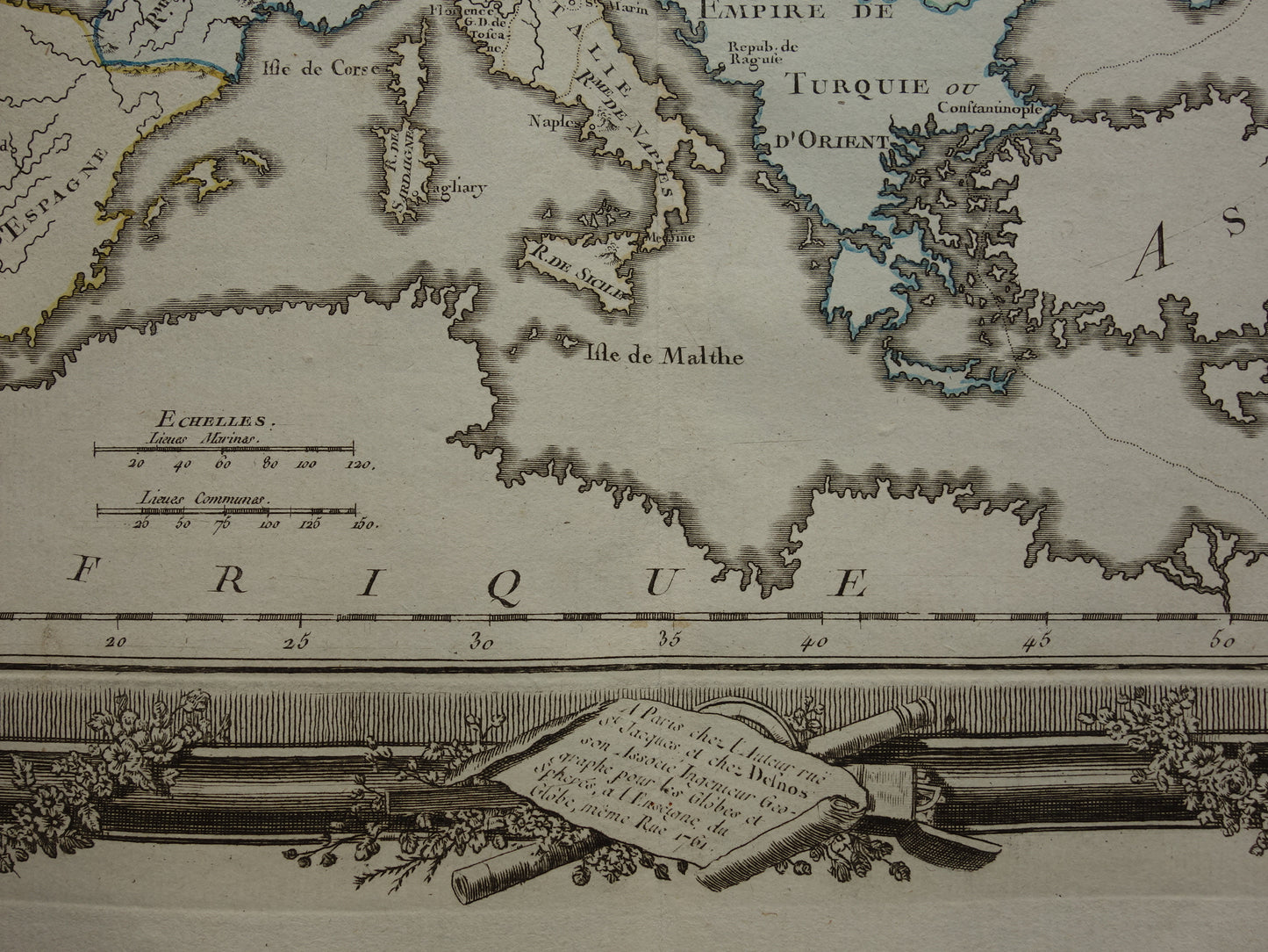 Antieke Landkaart Europa uit 1761 Originele Oude Kaart Continent Europa Vintage Kaarten