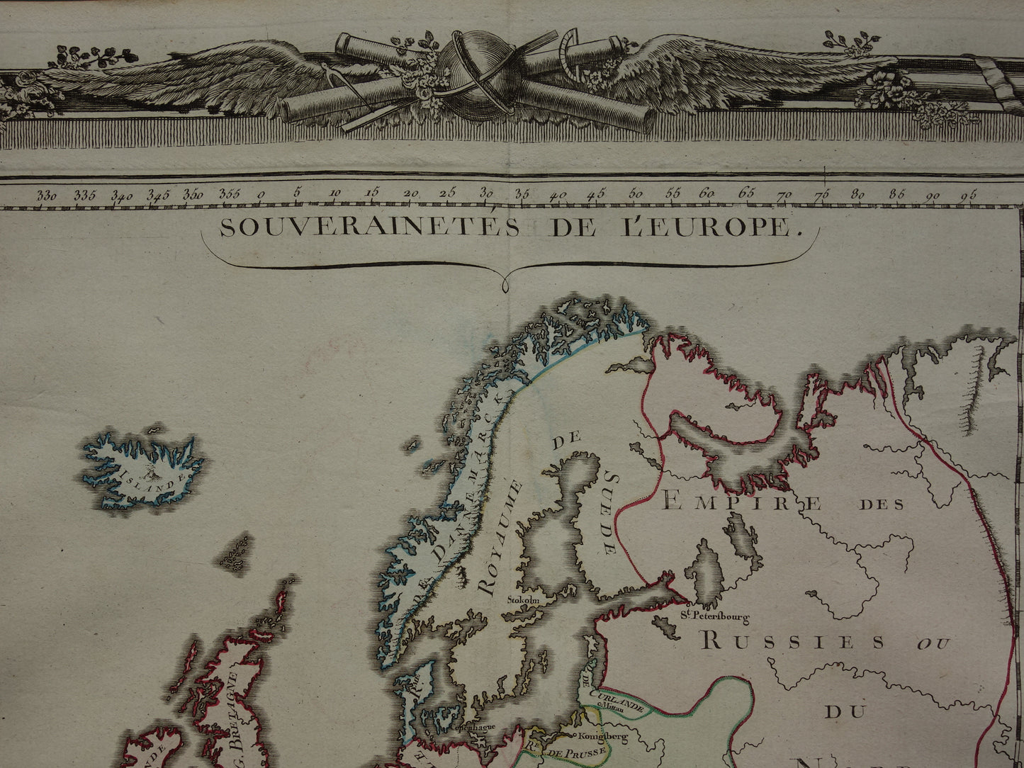 Antieke Landkaart Europa uit 1761 Originele Oude Kaart Continent Europa Vintage Kaarten