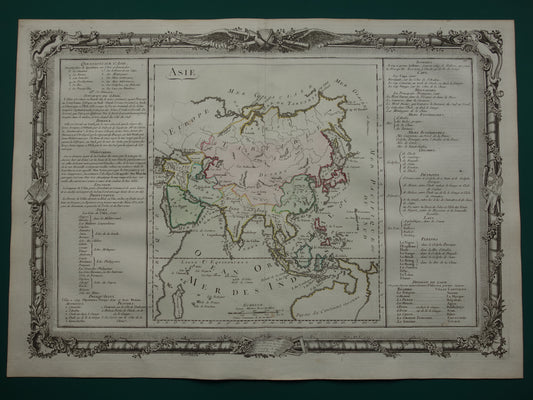 Oude Landkaart Azië uit 1761 Originele Antieke Kaart Continent Azië Vintage Kaarten