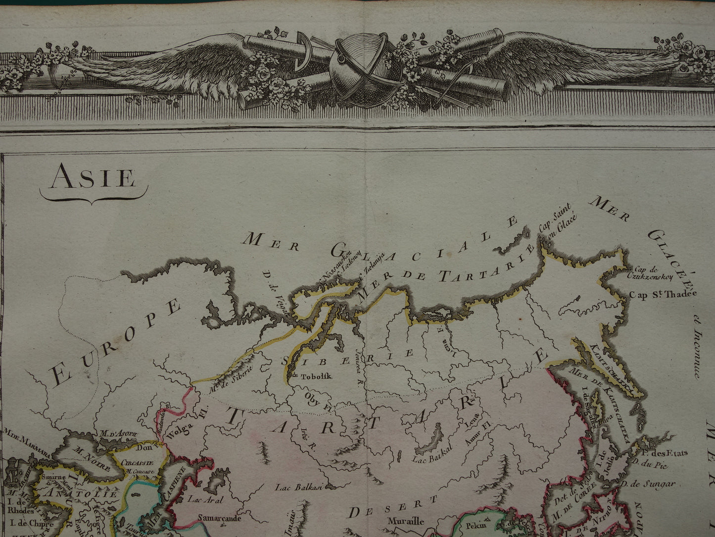 Oude Landkaart Azië uit 1761 Originele Antieke Kaart Continent Azië Vintage Kaarten