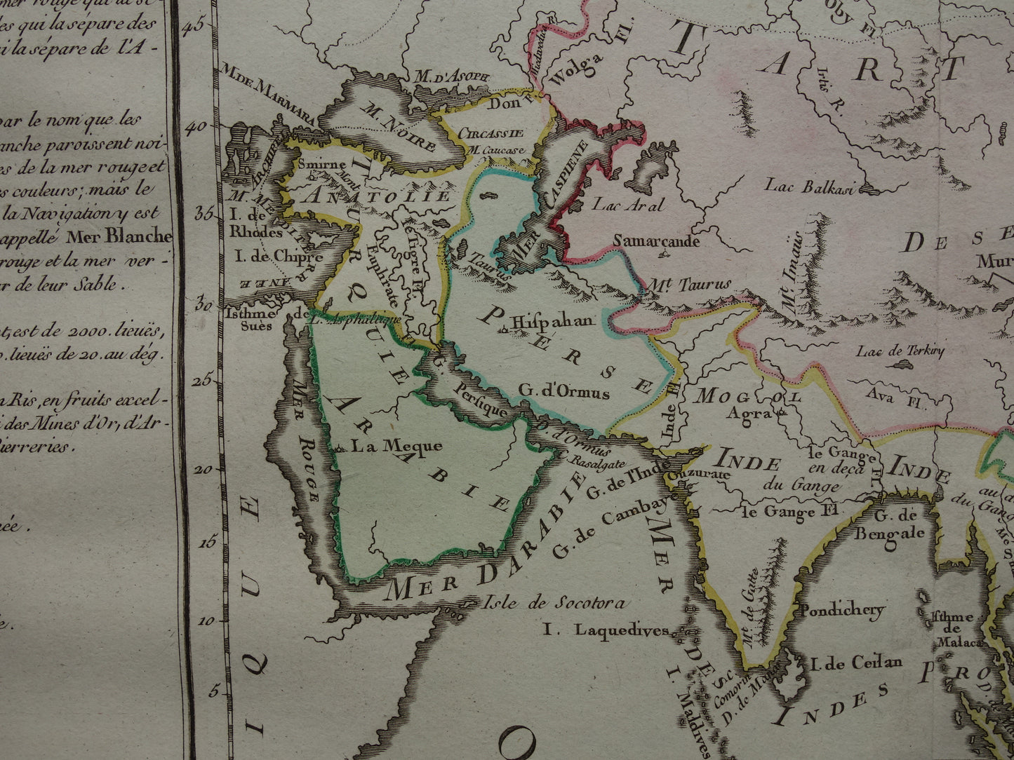 Oude Landkaart Azië uit 1761 Originele Antieke Kaart Continent Azië Vintage Kaarten