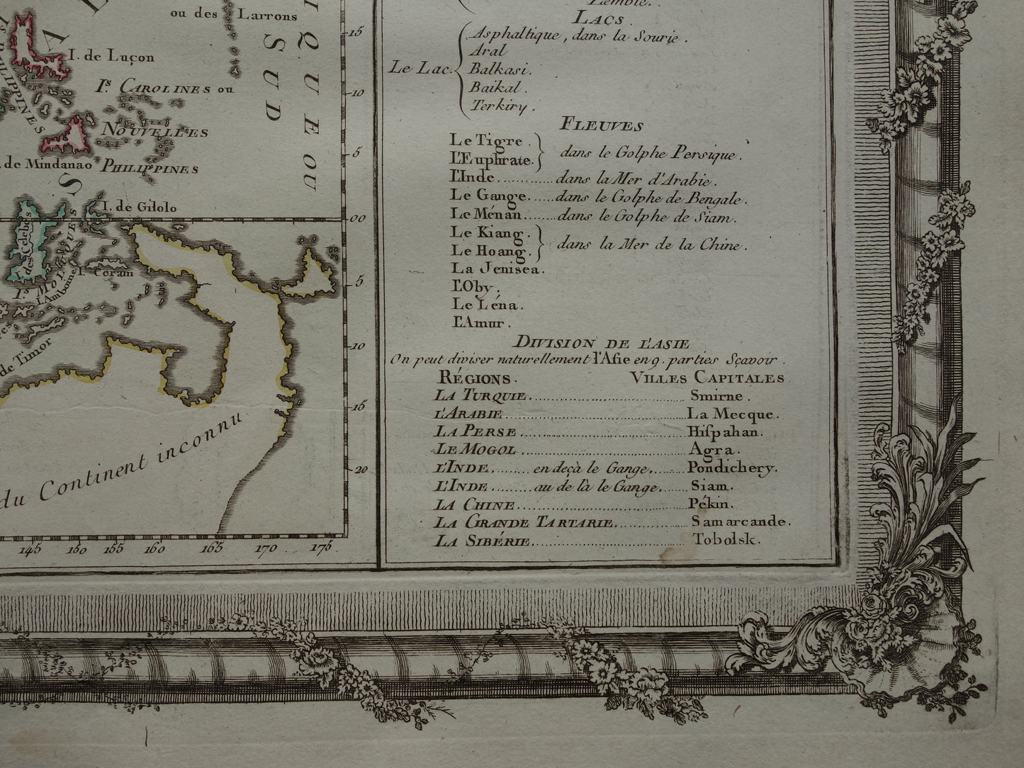 Oude Landkaart Azië uit 1761 Originele Antieke Kaart Continent Azië Vintage Kaarten