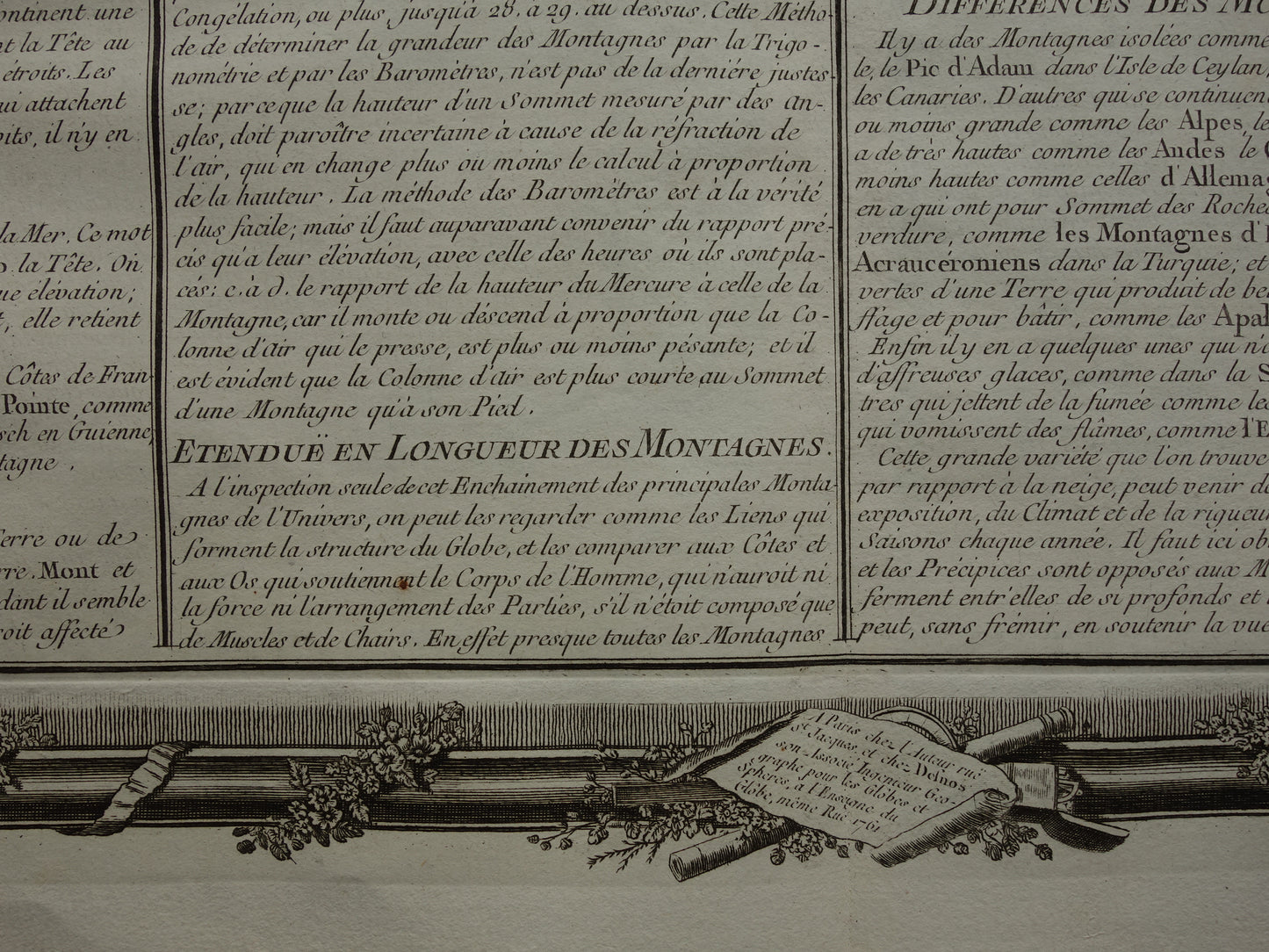 GEOGRAFIE Set van twee oude gravures over begrippen uit Aardrijkskunde - Originele 260+ jaar oude Franse bij elkaar passende prenten