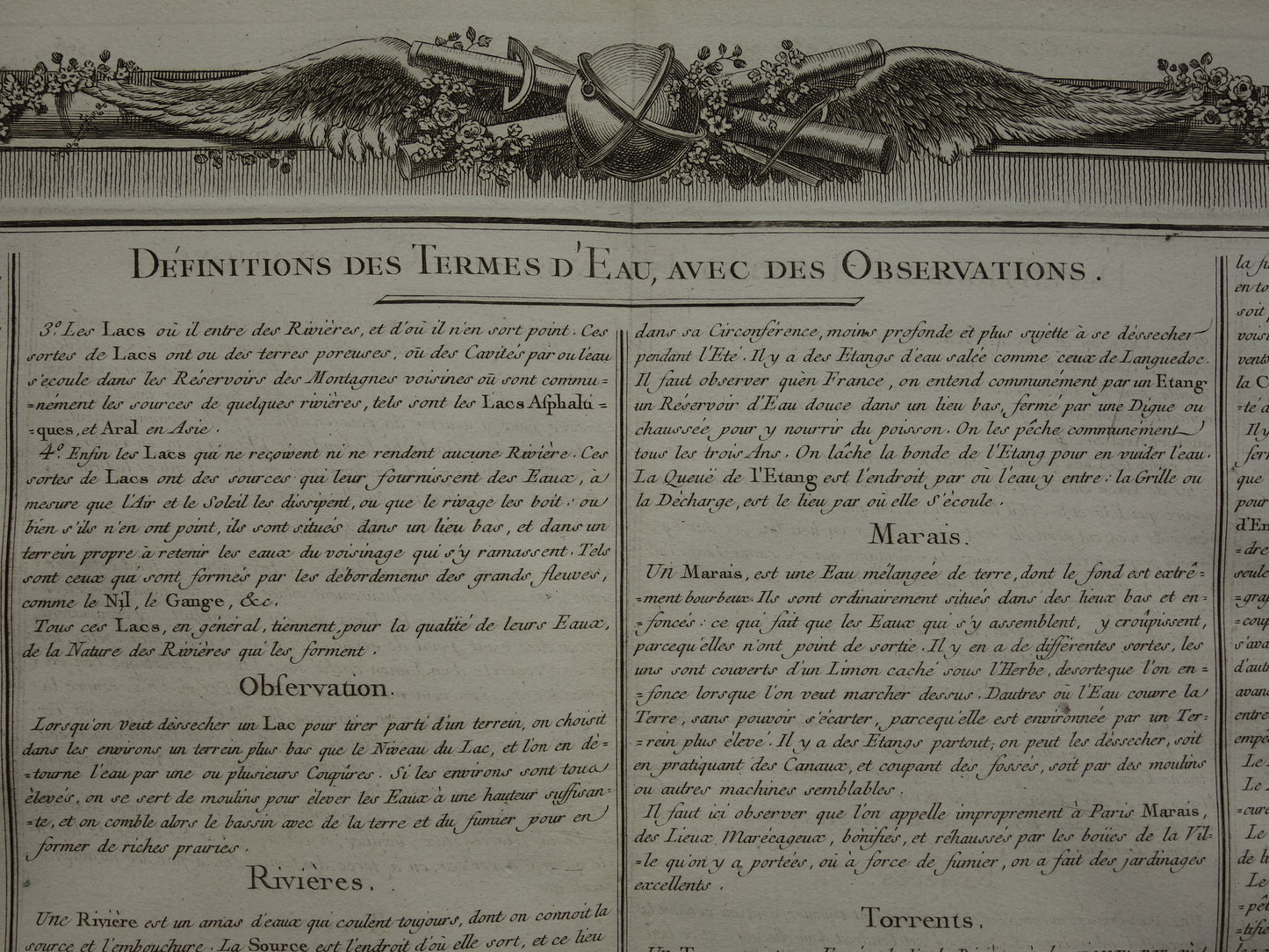 GEOGRAFIE Set van twee oude gravures over begrippen uit Aardrijkskunde - Originele 260+ jaar oude Franse bij elkaar passende prenten