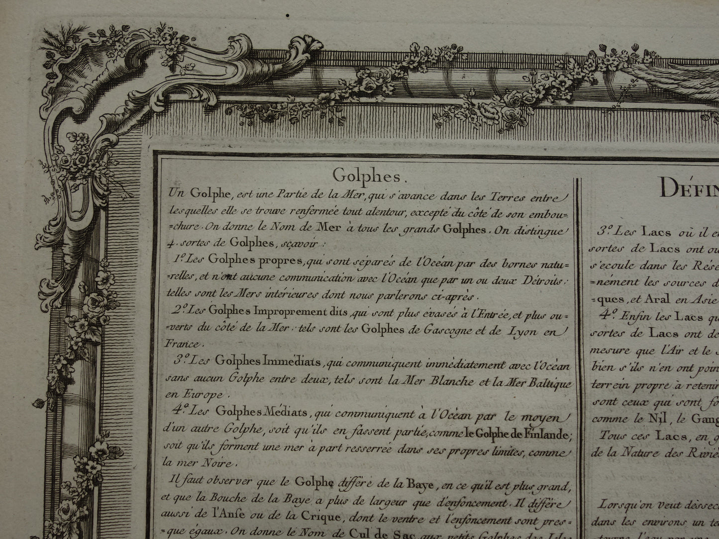 GEOGRAFIE Set van twee oude gravures over begrippen uit Aardrijkskunde - Originele 260+ jaar oude Franse bij elkaar passende prenten