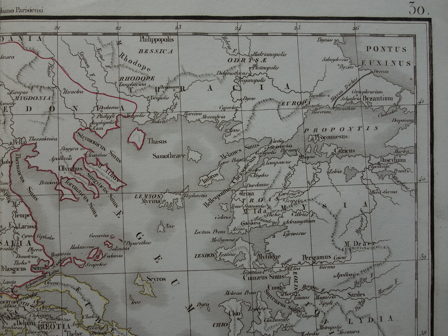 GRIEKENLAND grote oude landkaart van Griekenland in de klassieke oudheid originele antieke kaart uit 1832