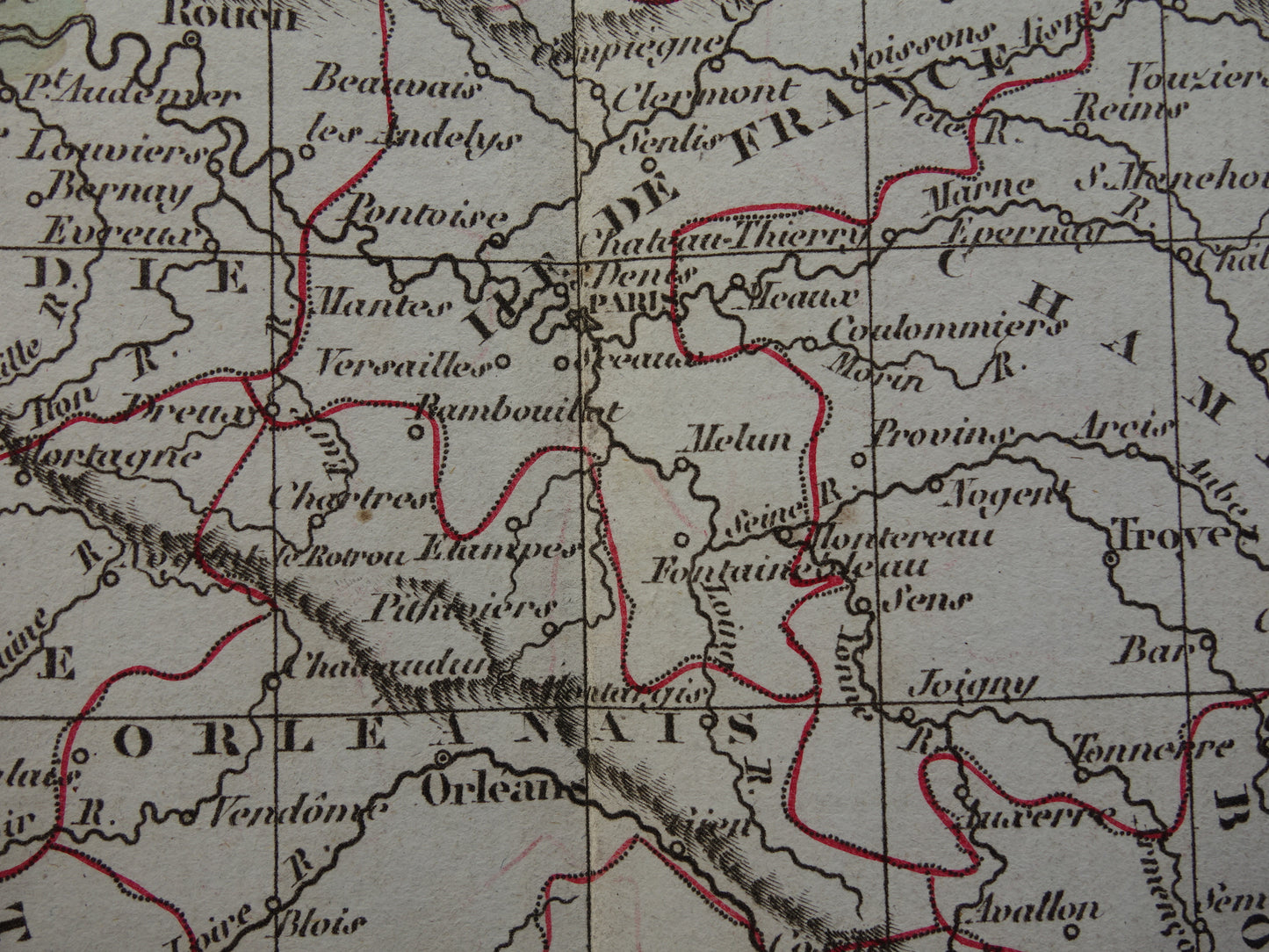 FRANKRIJK oude historische landkaart van 32 provincies Frankrijk voor 1790 - originele antieke kaart uit 1833