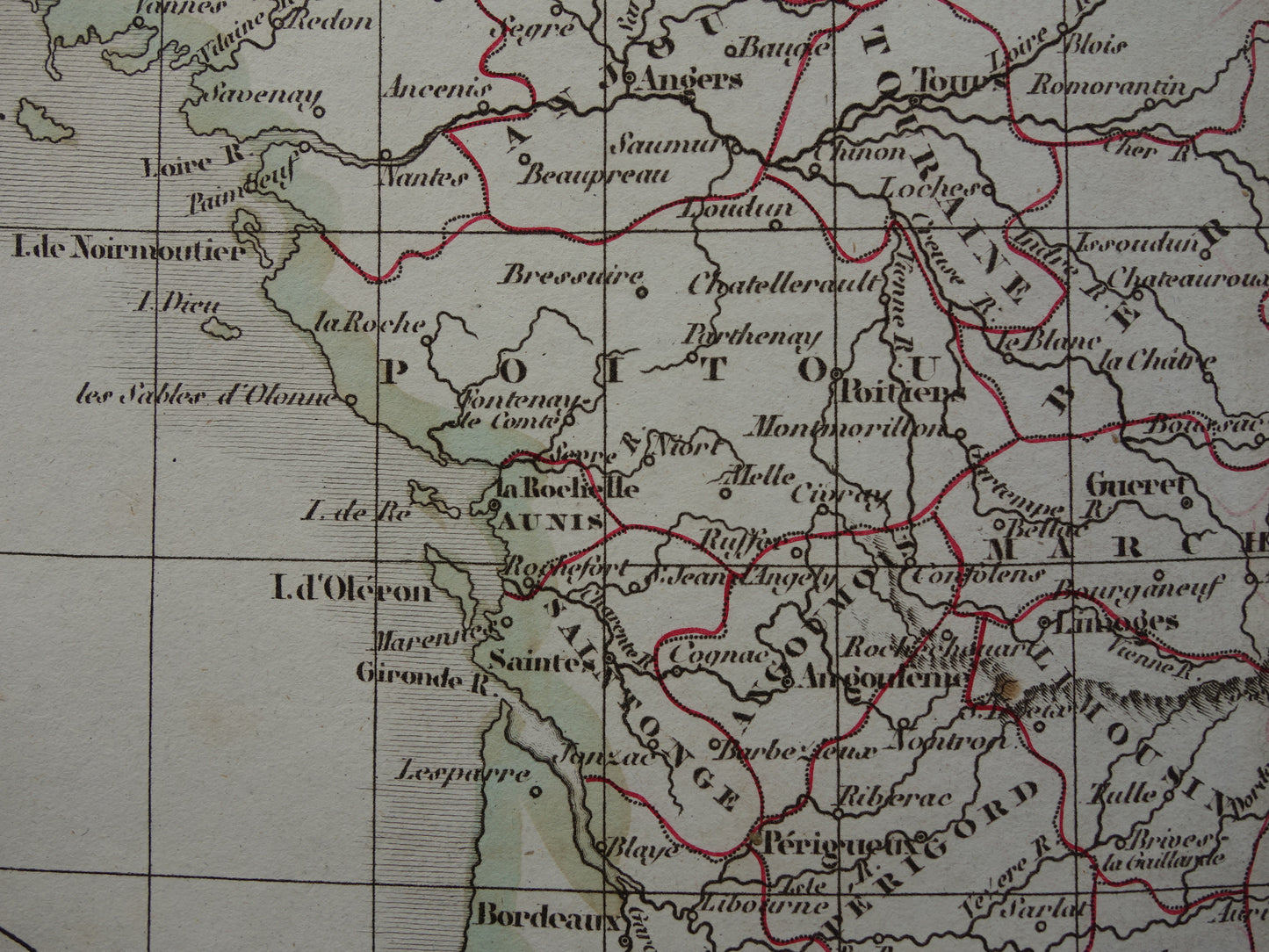 FRANKRIJK oude historische landkaart van 32 provincies Frankrijk voor 1790 - originele antieke kaart uit 1833