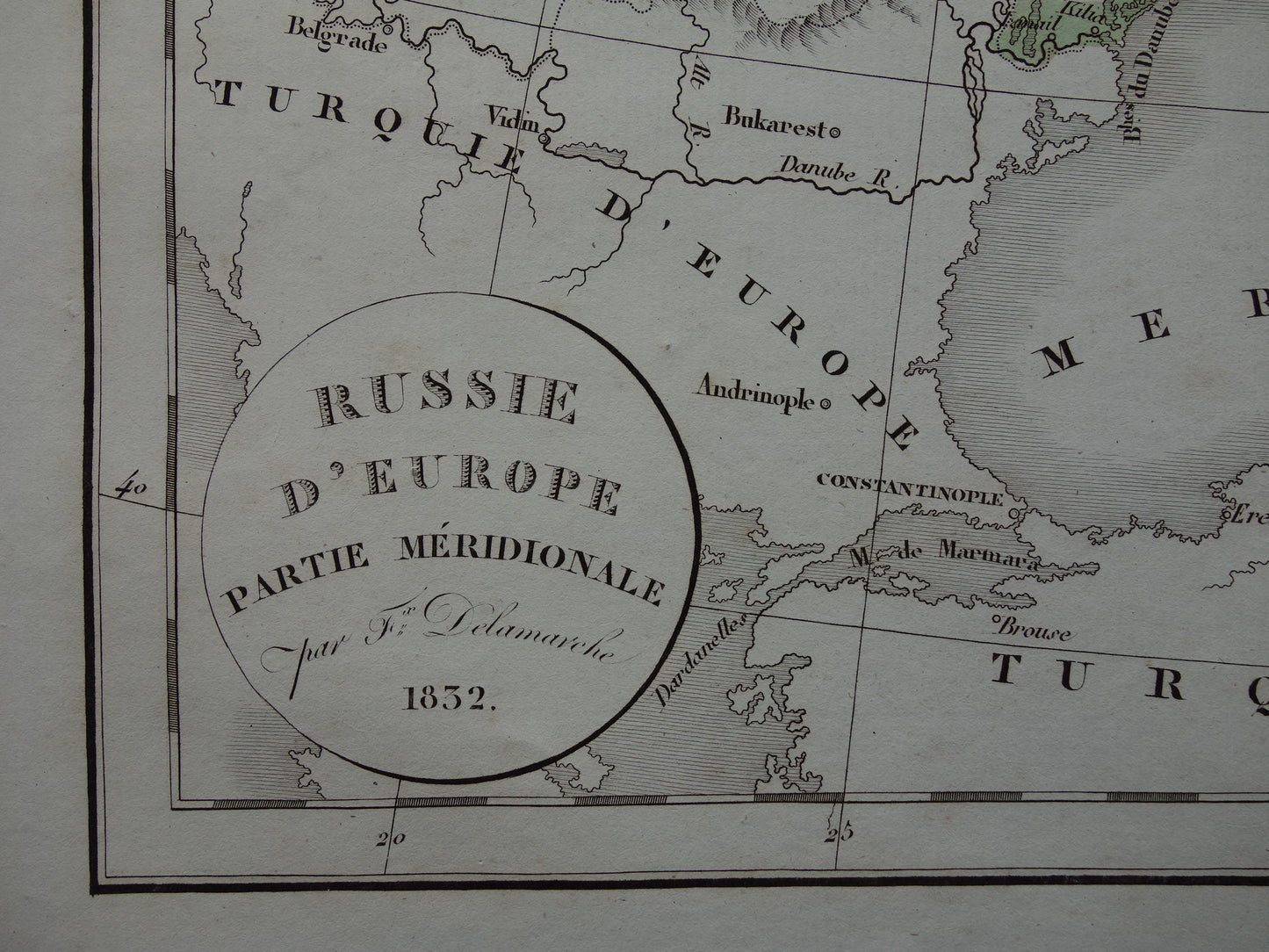 RUSLAND oude historische landkaart van Europees Rusland met Oekraïne Polen en de Kaukasus - originele antieke kaart 1832