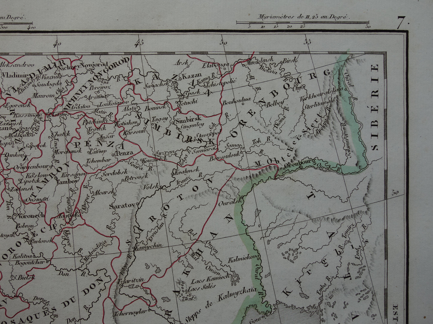 RUSLAND oude historische landkaart van Europees Rusland met Oekraïne Polen en de Kaukasus - originele antieke kaart 1832