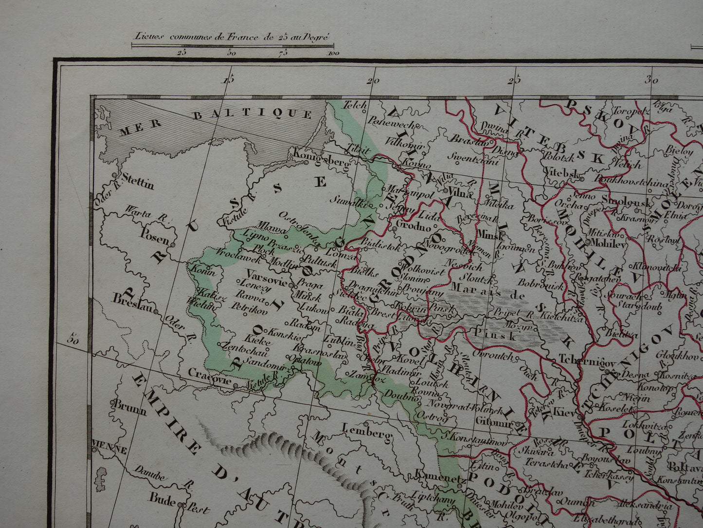 RUSLAND oude historische landkaart van Europees Rusland met Oekraïne Polen en de Kaukasus - originele antieke kaart 1832