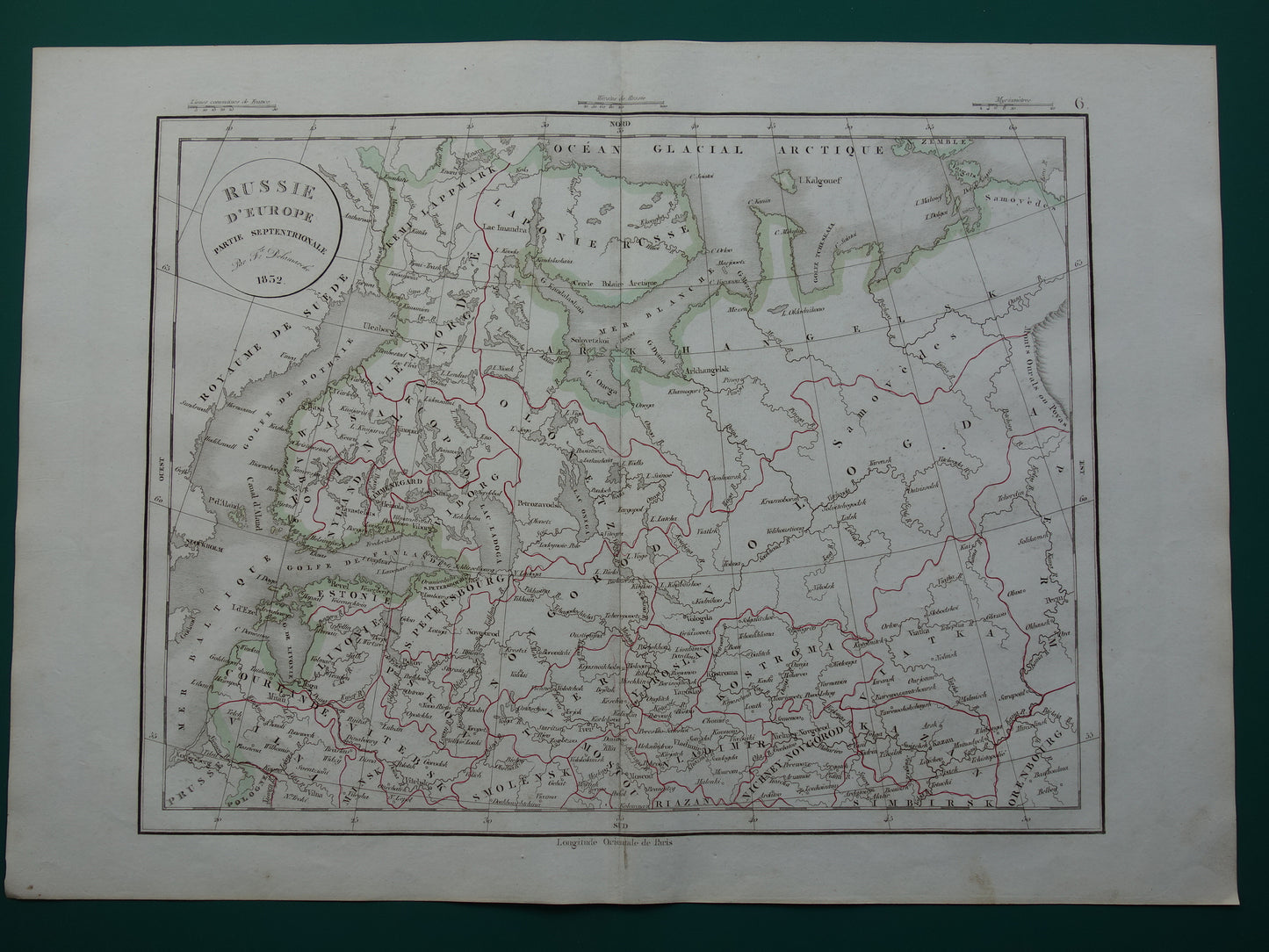 RUSLAND oude historische landkaart van Europees Rusland met Finland en Baltische Staten - originele antieke kaart 1832