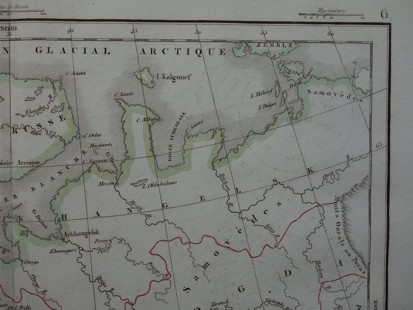 RUSLAND oude historische landkaart van Europees Rusland met Finland en Baltische Staten - originele antieke kaart 1832