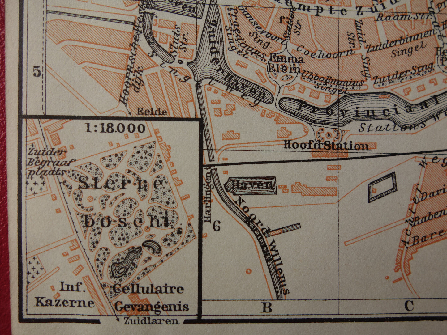 PARIJS oude kaart van Parijs en omgeving 1905 originele antieke Duitse landkaart Versailles Rambouillet