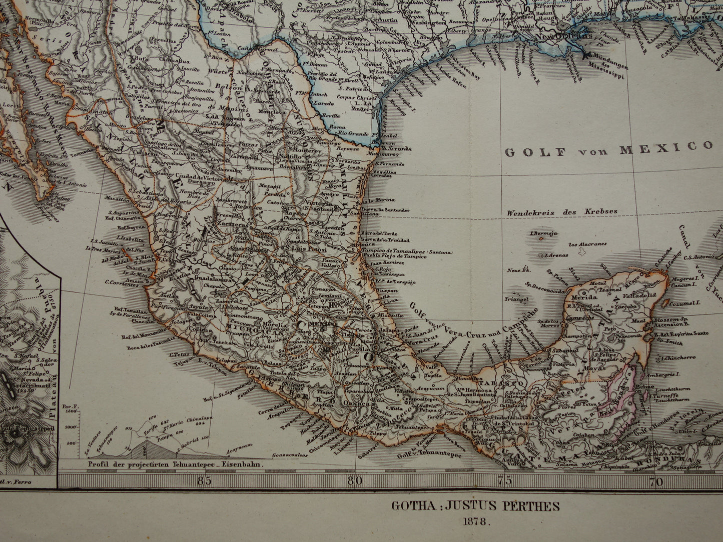 PARIJS oude kaart van Parijs en omgeving 1905 originele antieke Duitse landkaart Versailles Rambouillet