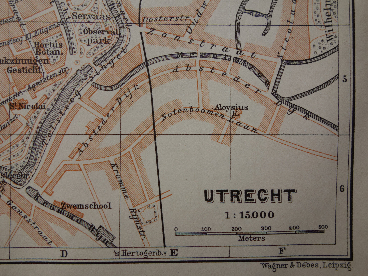 kleine plattegrond van Utrecht uit het jaar 1910