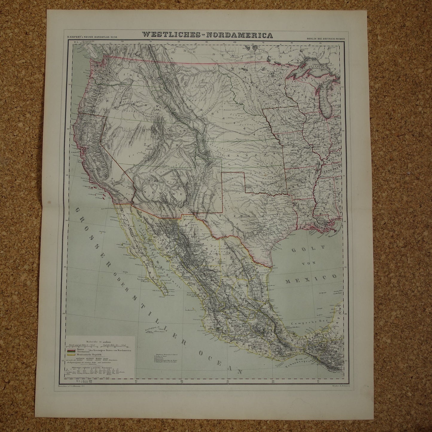 Westkust USA antieke kaarten te koop