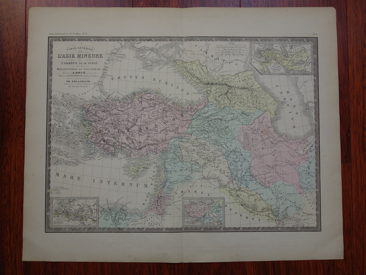 ASIA MINOR oude kaart van Turkije Perzië in de oudheid 1876 originele grote antieke landkaart Midden-Oosten geschiedeniskaart Perzische Rijk