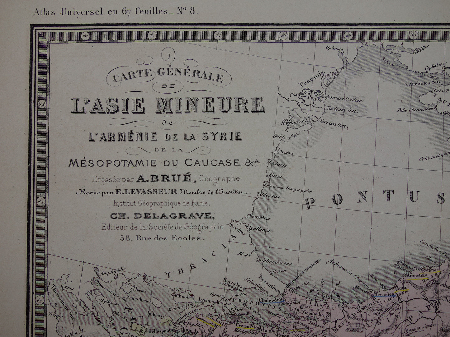 ASIA MINOR oude kaart van Turkije Perzië in de oudheid 1876 originele grote antieke landkaart Midden-Oosten geschiedeniskaart Perzische Rijk
