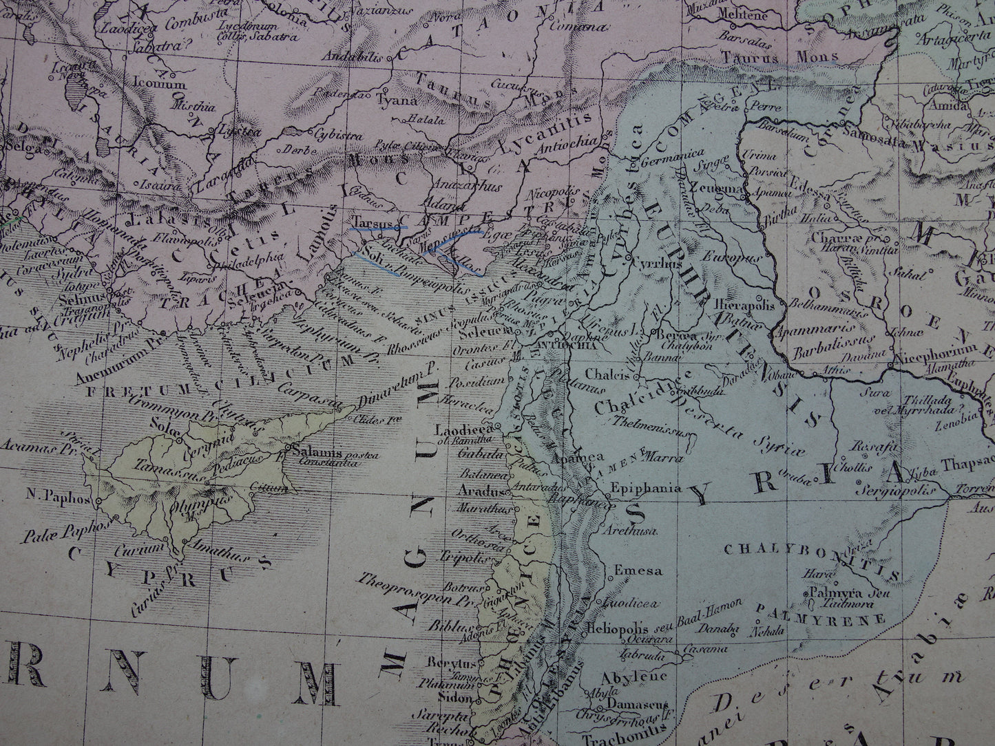 ASIA MINOR oude kaart van Turkije Perzië in de oudheid 1876 originele grote antieke landkaart Midden-Oosten geschiedeniskaart Perzische Rijk