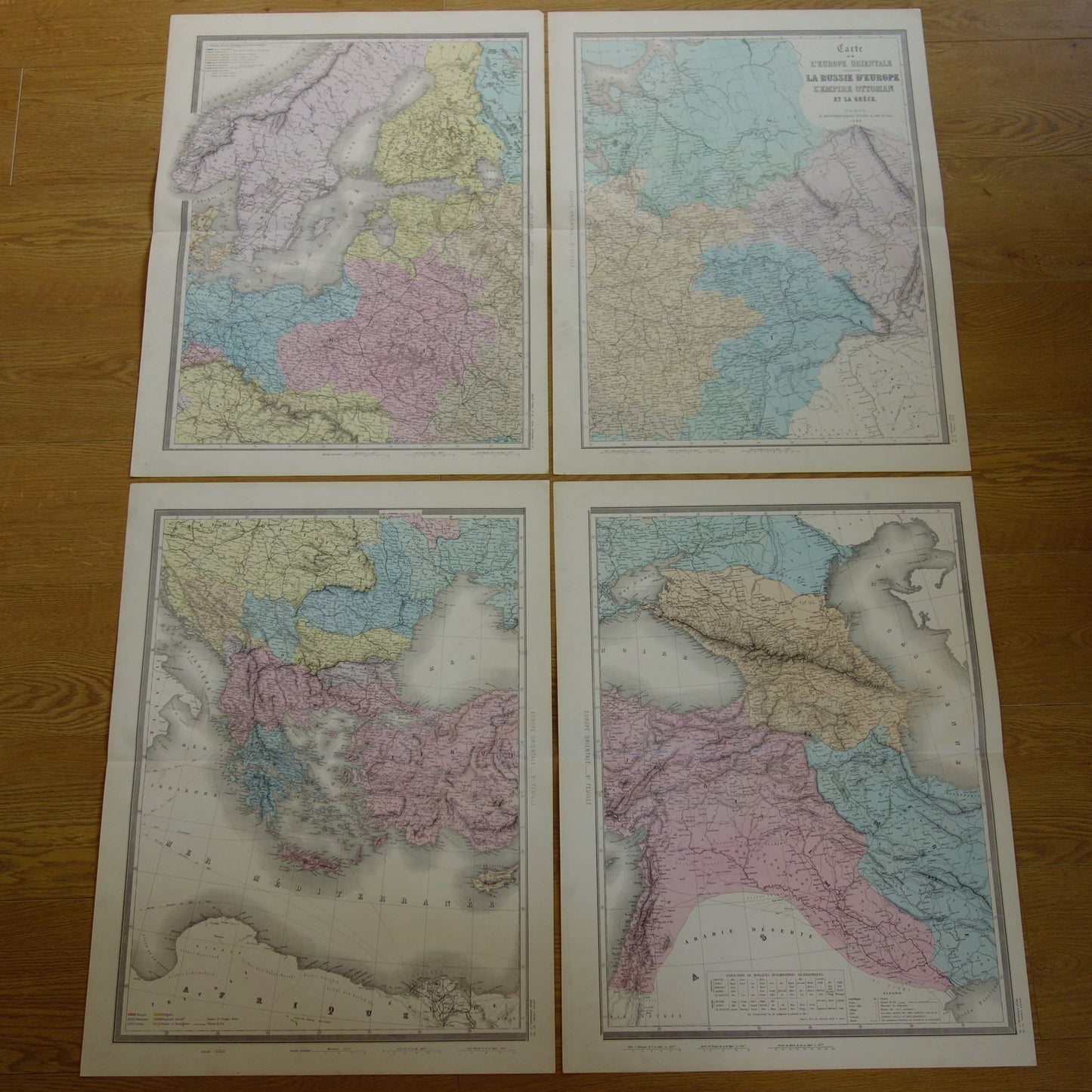 Grote oude landkaart van Oost Europa uit 1883 Antieke kaart Balkan Kaukasus met jaartal XL Kaarten