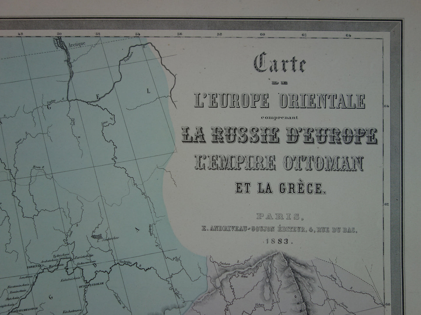 Grote oude landkaart van Oost Europa uit 1883 Antieke kaart Balkan Kaukasus met jaartal XL Kaarten