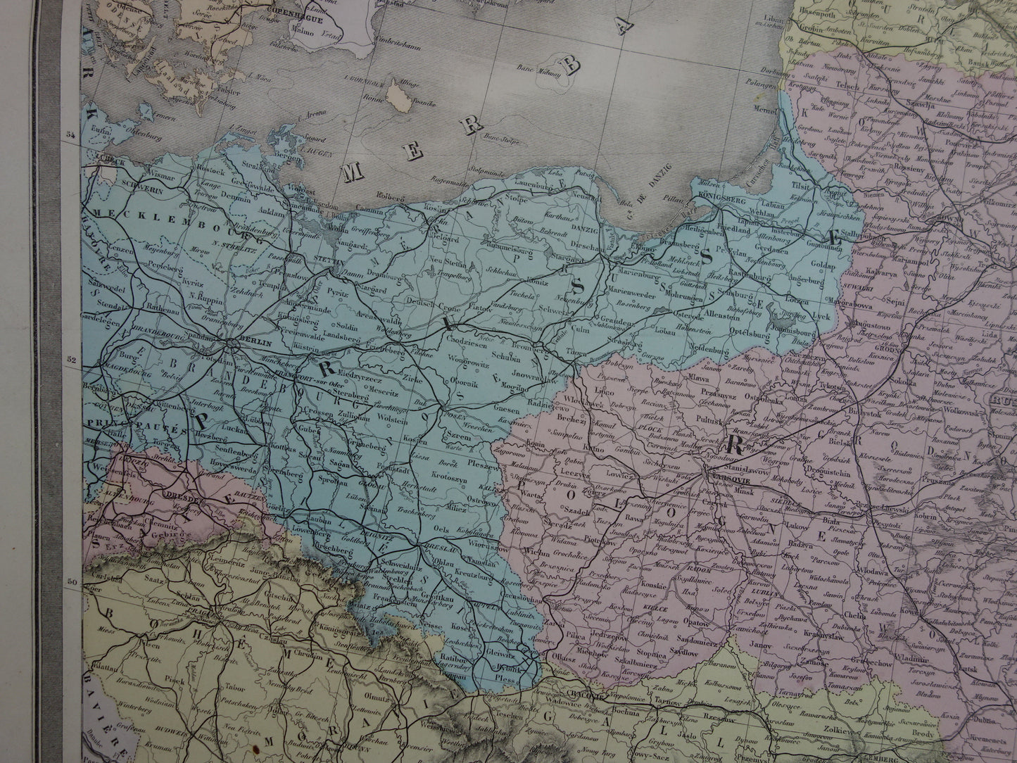 Grote oude landkaart van Oost Europa uit 1883 Antieke kaart Balkan Kaukasus met jaartal XL Kaarten