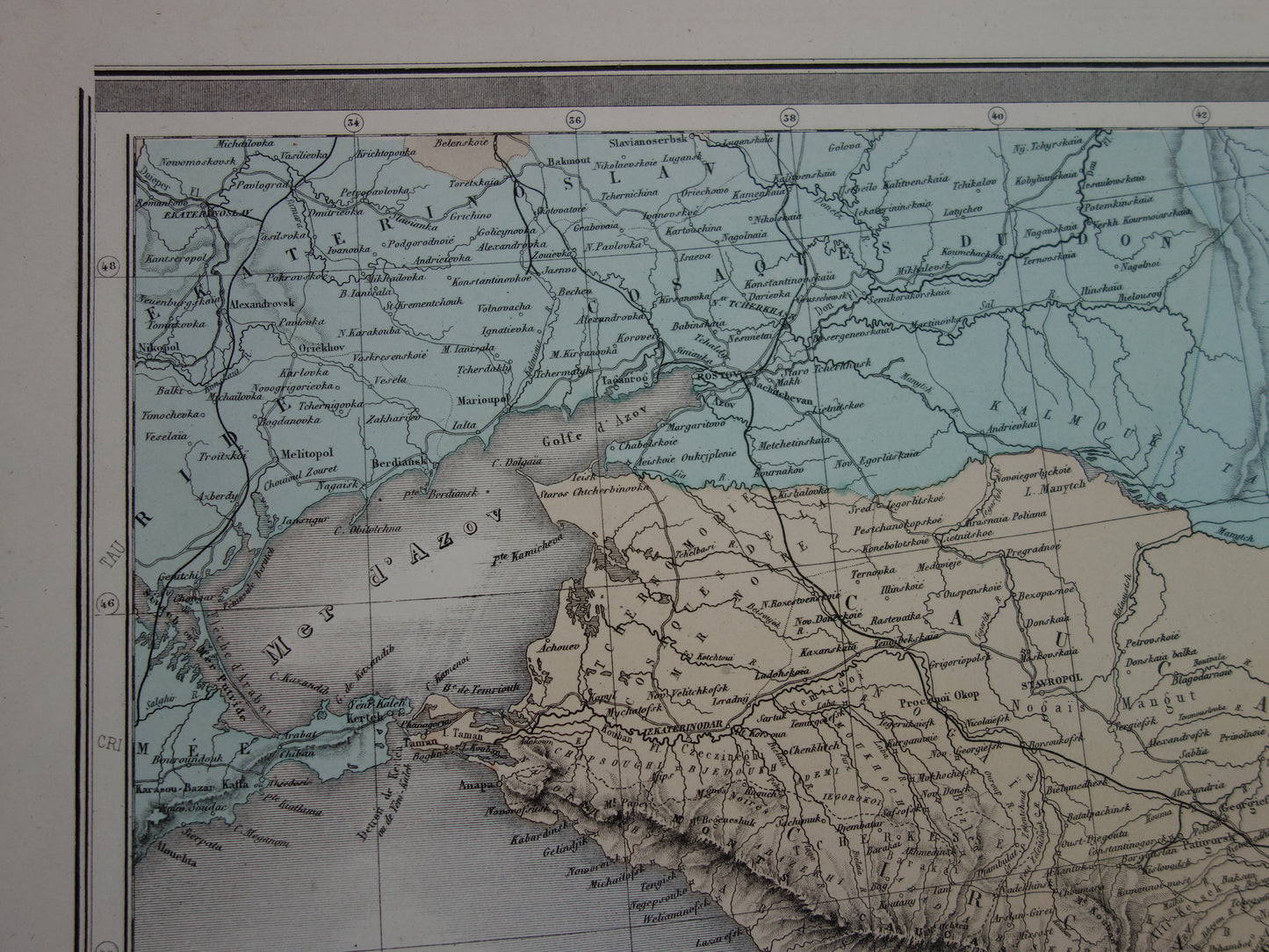 Grote oude landkaart van Oost Europa uit 1883 Antieke kaart Balkan Kaukasus met jaartal XL Kaarten