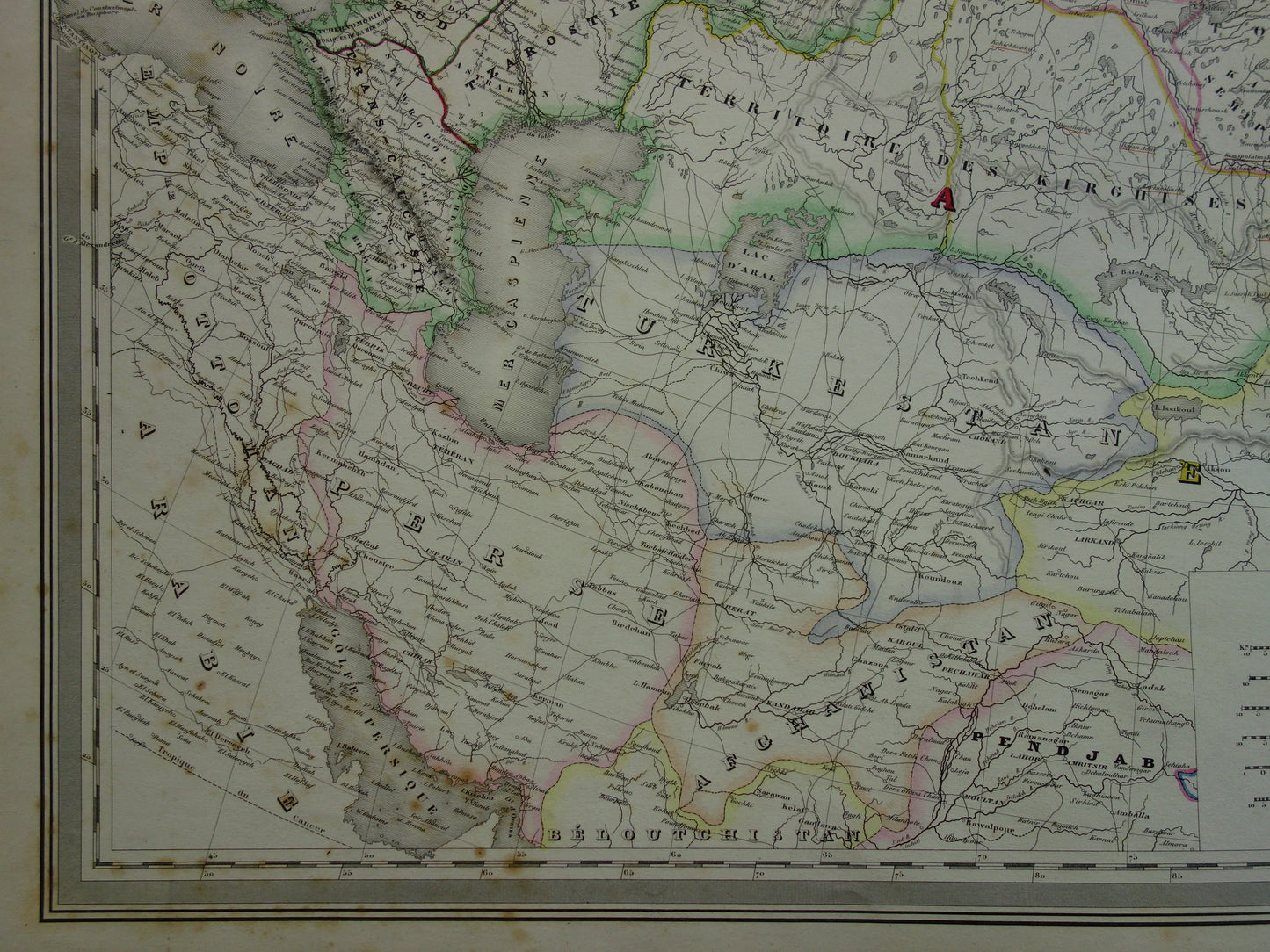 Oude landkaart van Rusland Zeer grote kaart Europees en Aziatisch deel Russische Rijk uit 1858 Originele vintage kaarten
