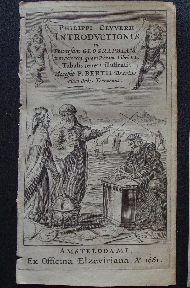 360+ jaar oude kaart van Spanje en Portugal in Romeinse tijd 1661 originele antieke landkaart klein formaat - Typus Hispaniae Veteris Cluver