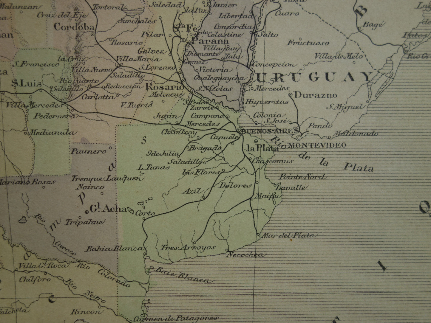 ARGENTINIE oude kaart van Argentinië 1896 originele antieke Franse landkaart