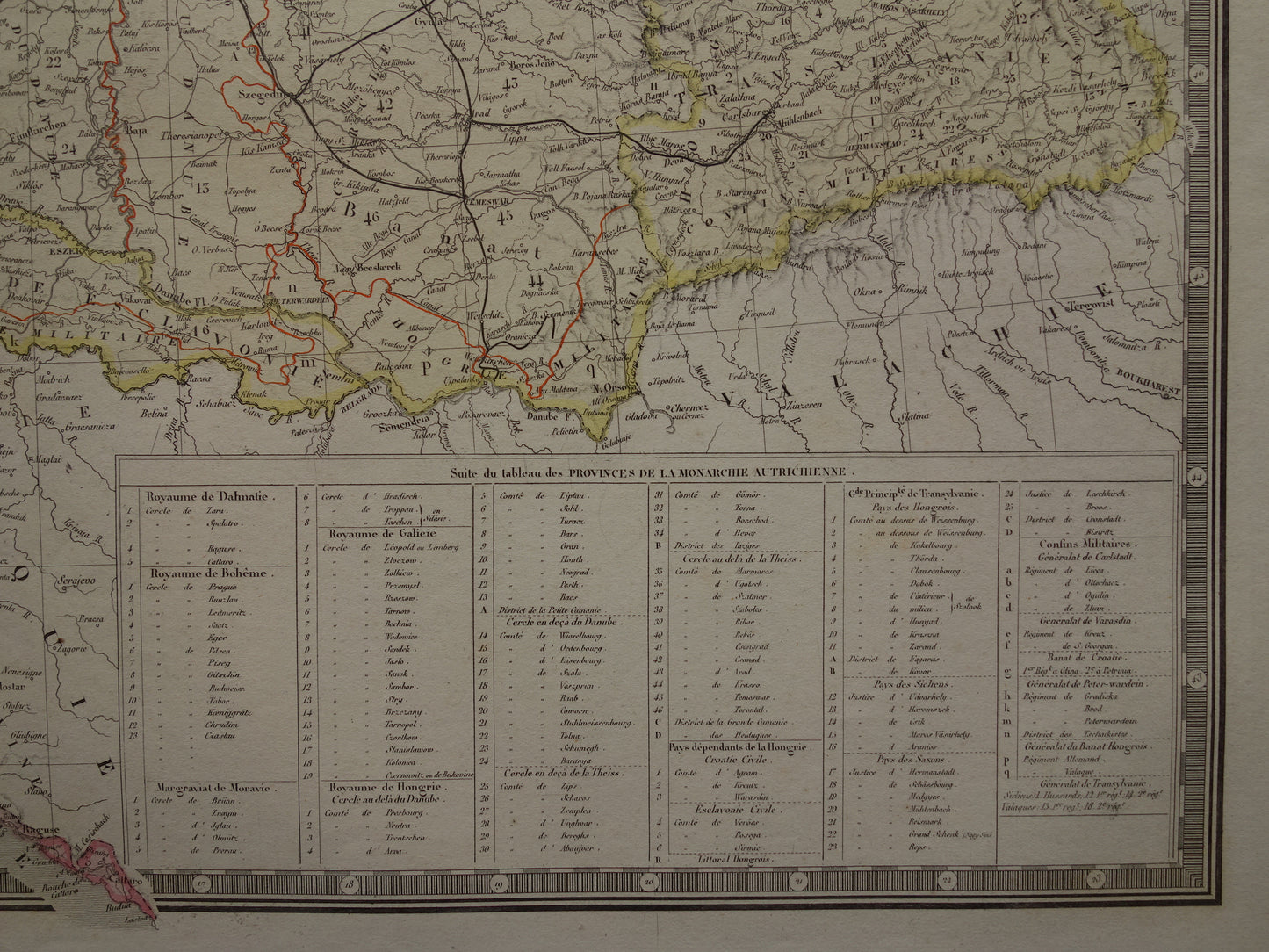 OOSTENRIJK-HONGARIJE Oude kaart van het Oostenrijks-Hongaarse Rijk uit 1876 originele grote antieke handgekleurde landkaart Tsjechië Kroatië Slovenië