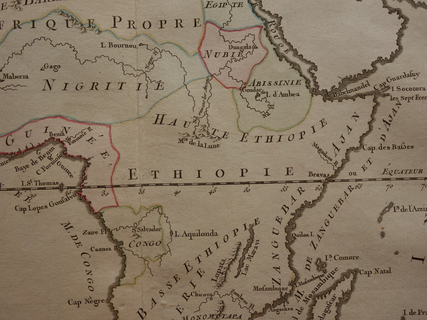 Antieke Landkaart Afrika uit 1761 Originele Oude Kaart Continent Afrika Vintage Kaarten