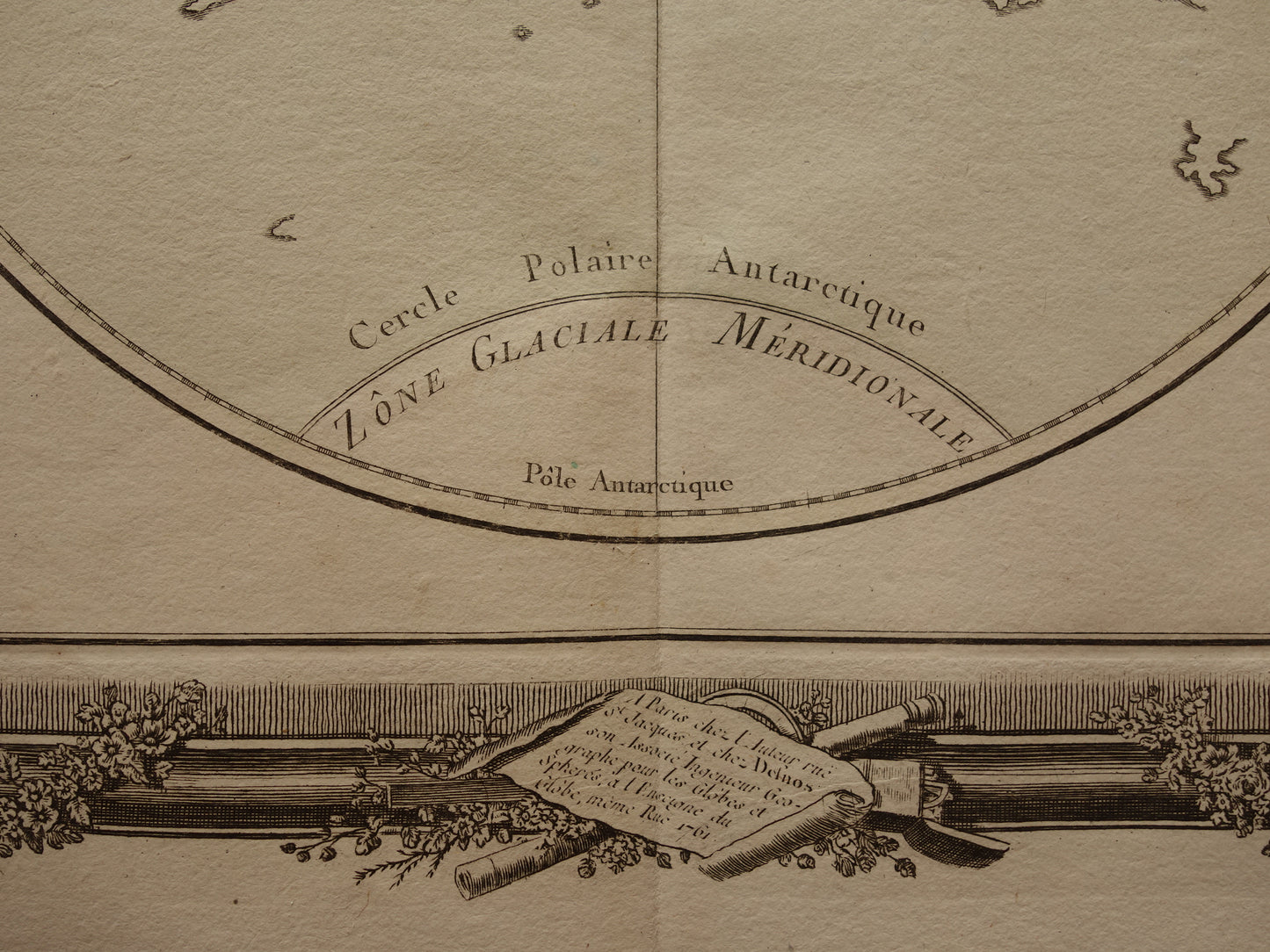 Oude Klimaat Kaart Oostelijk Halfrond uit 1761 Originele Antieke Franse Landkaart Klimaatzones Vintage Wereldkaart