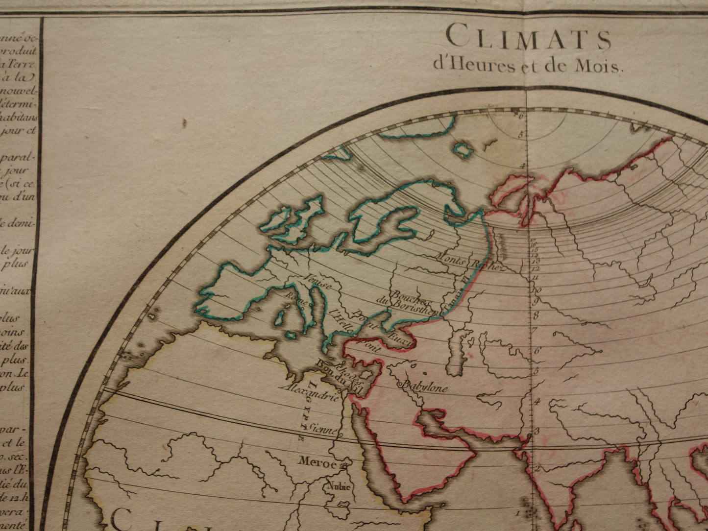 Oude Kaart Oostelijk Halfrond uit 1761 Originele Antieke Franse Landkaart Australië Incompleet Vintage Wereldkaart