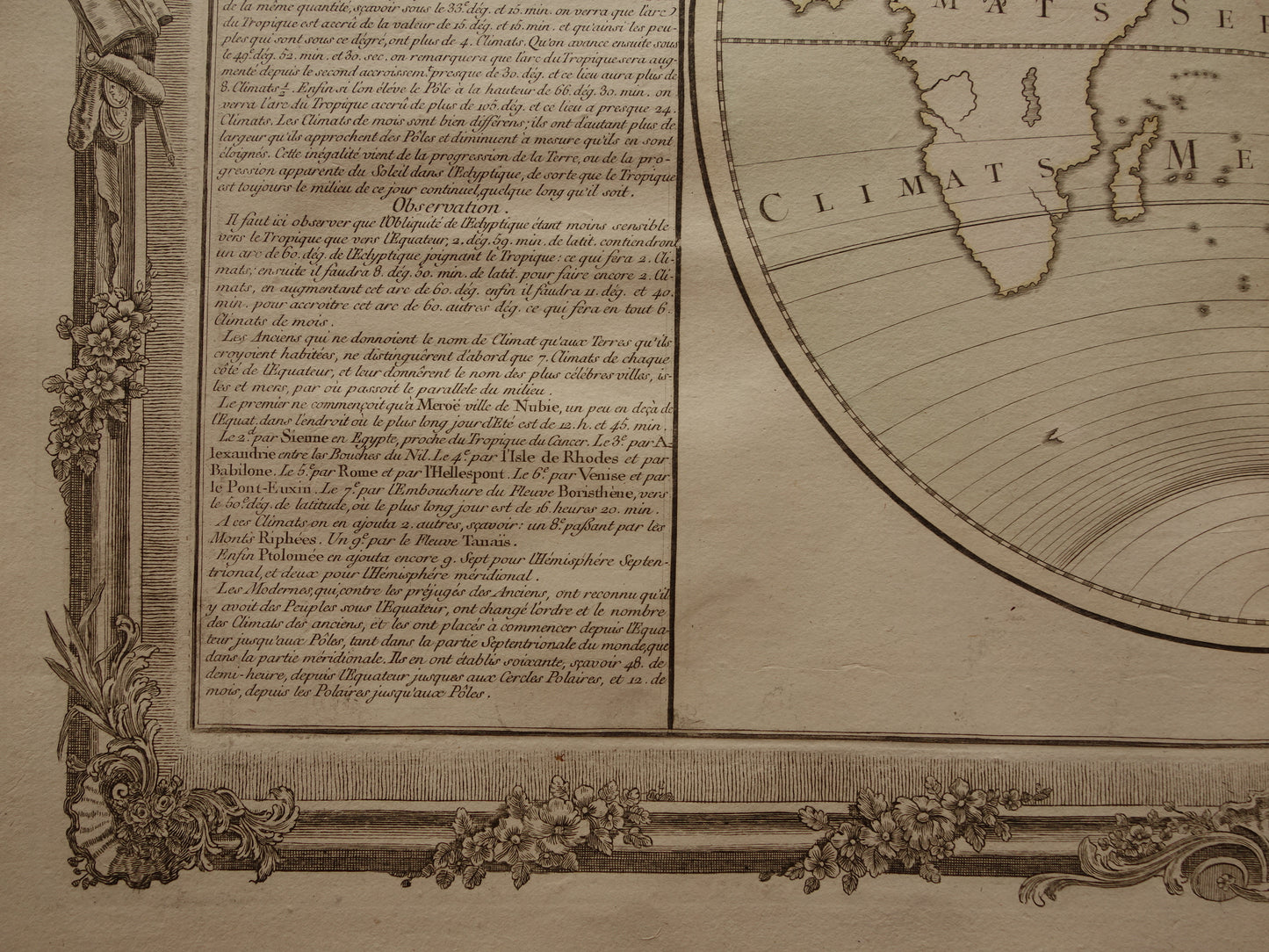 Oude Kaart Oostelijk Halfrond uit 1761 Originele Antieke Franse Landkaart Australië Incompleet Vintage Wereldkaart