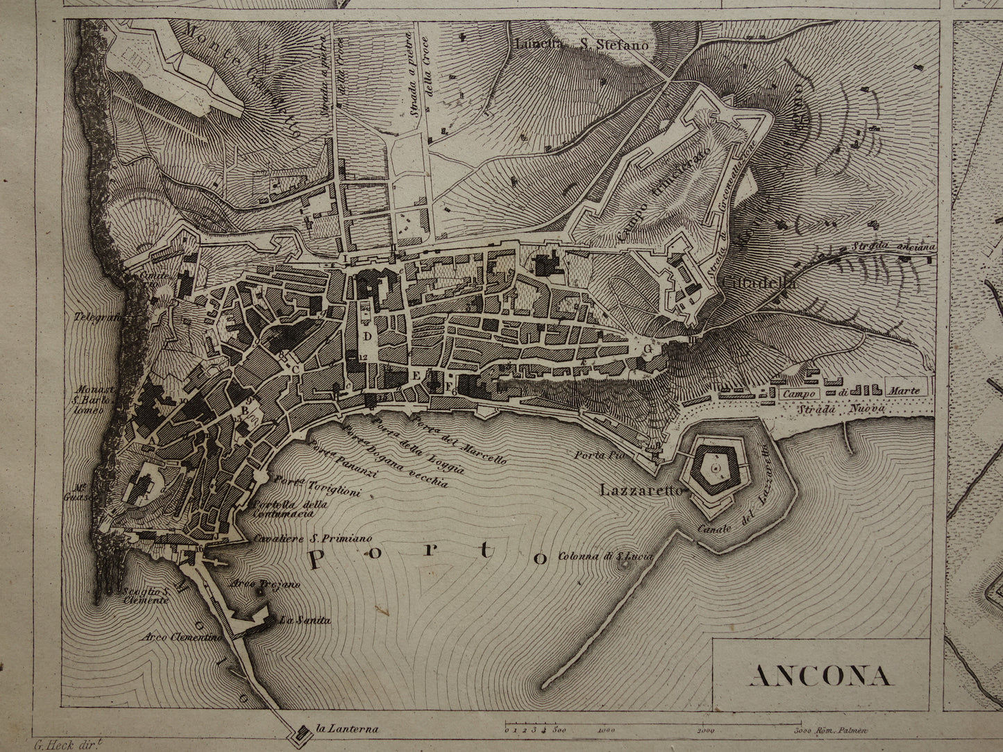 Florence Livorno Modena Ancona antieke plattegrond 170+ jaar oude kaart van Italiaanse steden plattegronden Italië uit 1849 - originele vintage historische kaarten