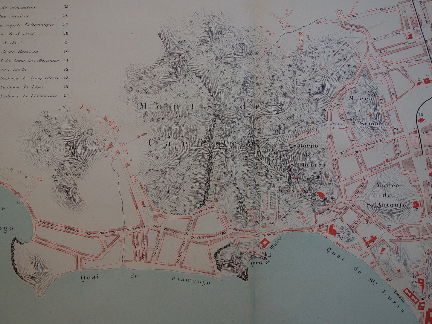 Rio de Janeiro oude kaart van Rio Brazilië uit 1877 originele antieke plattegrond vintage kaarten