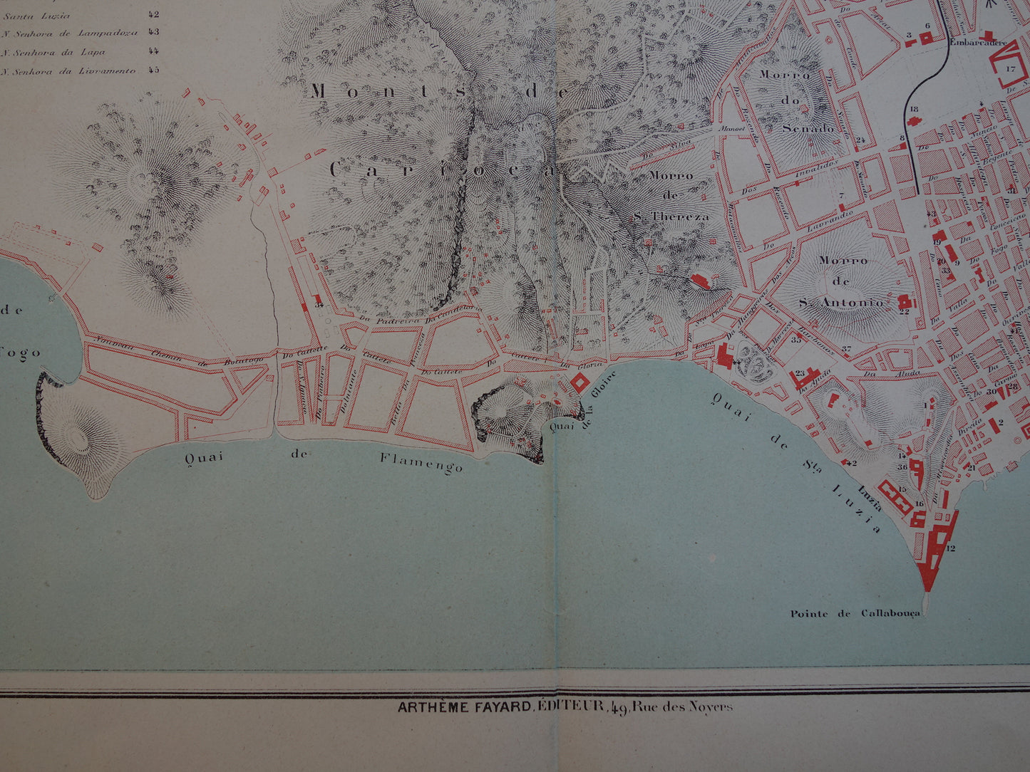 Rio de Janeiro oude kaart van Rio Brazilië uit 1877 originele antieke plattegrond vintage kaarten