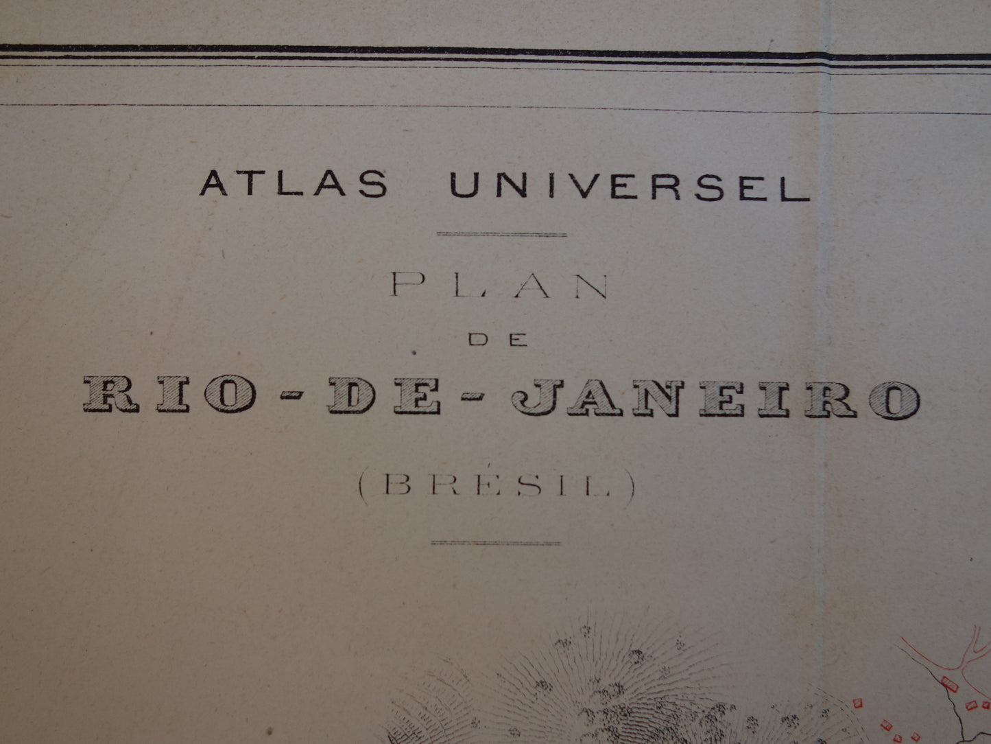 Rio de Janeiro oude kaart van Rio Brazilië uit 1877 originele antieke plattegrond vintage kaarten