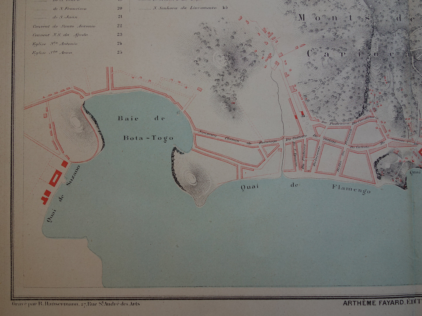 Rio de Janeiro oude kaart van Rio Brazilië uit 1877 originele antieke plattegrond vintage kaarten