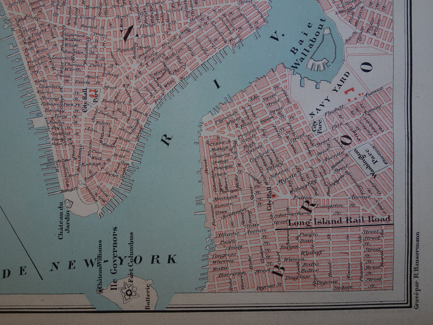 New York oude kaart van New York City uit 1877 originele antieke plattegrond vintage kaarten