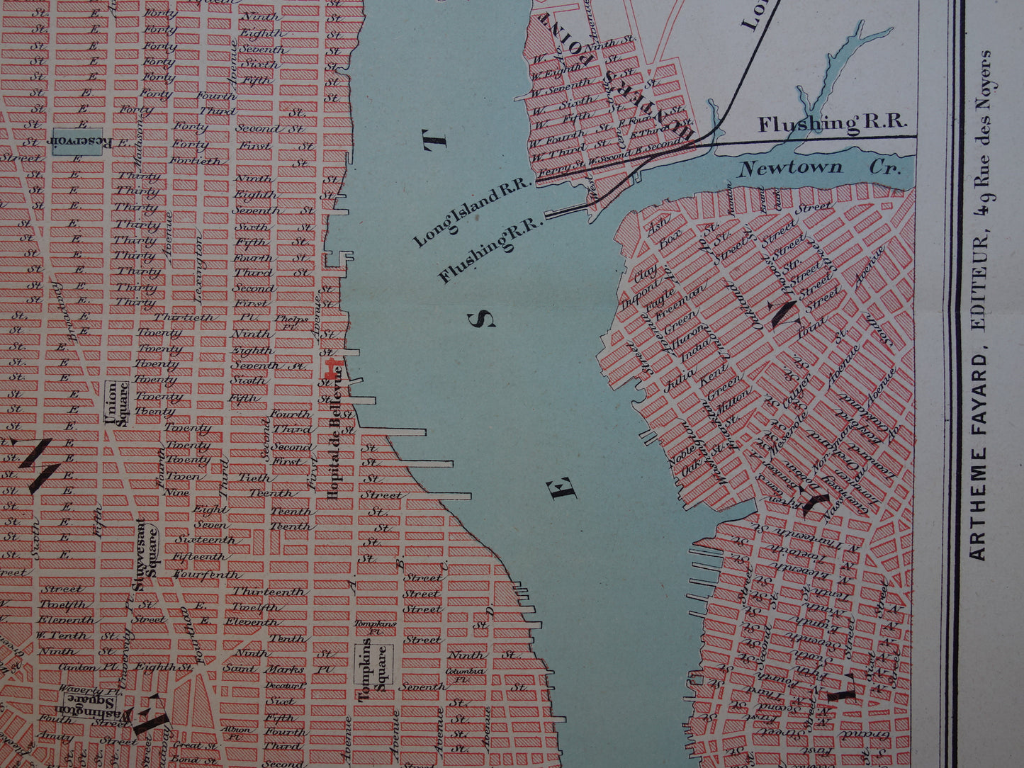 New York oude kaart van New York City uit 1877 originele antieke plattegrond vintage kaarten