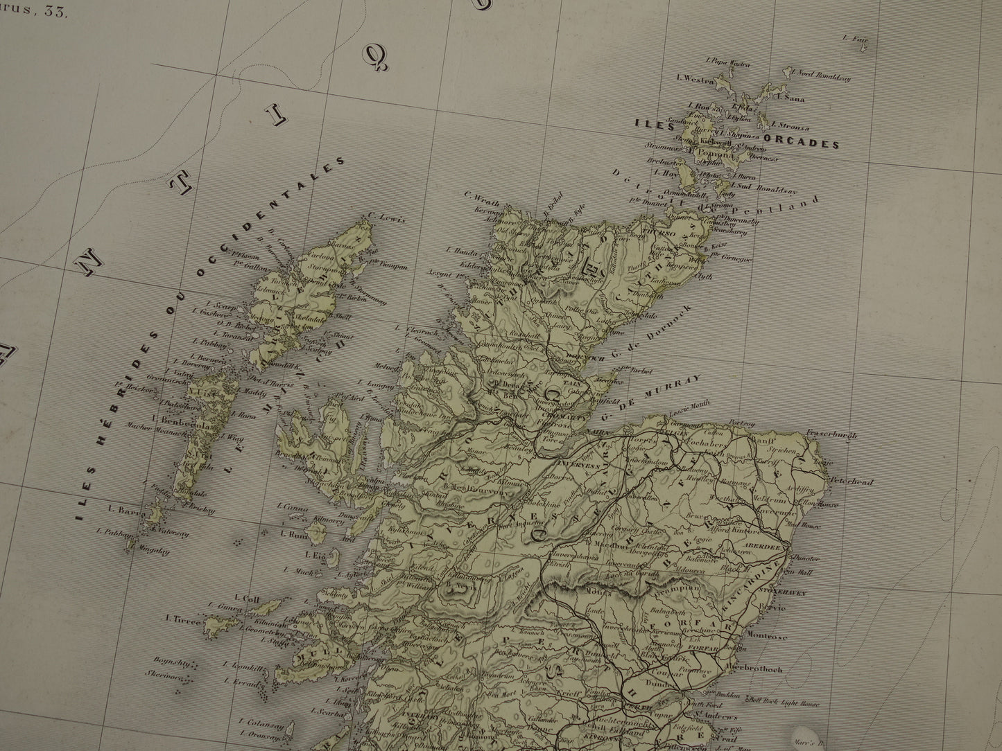 Oude landkaart van GROOT BRITTANIË en IERLAND Britse Eilanden Grote antieke Franse landkaart vintage poster