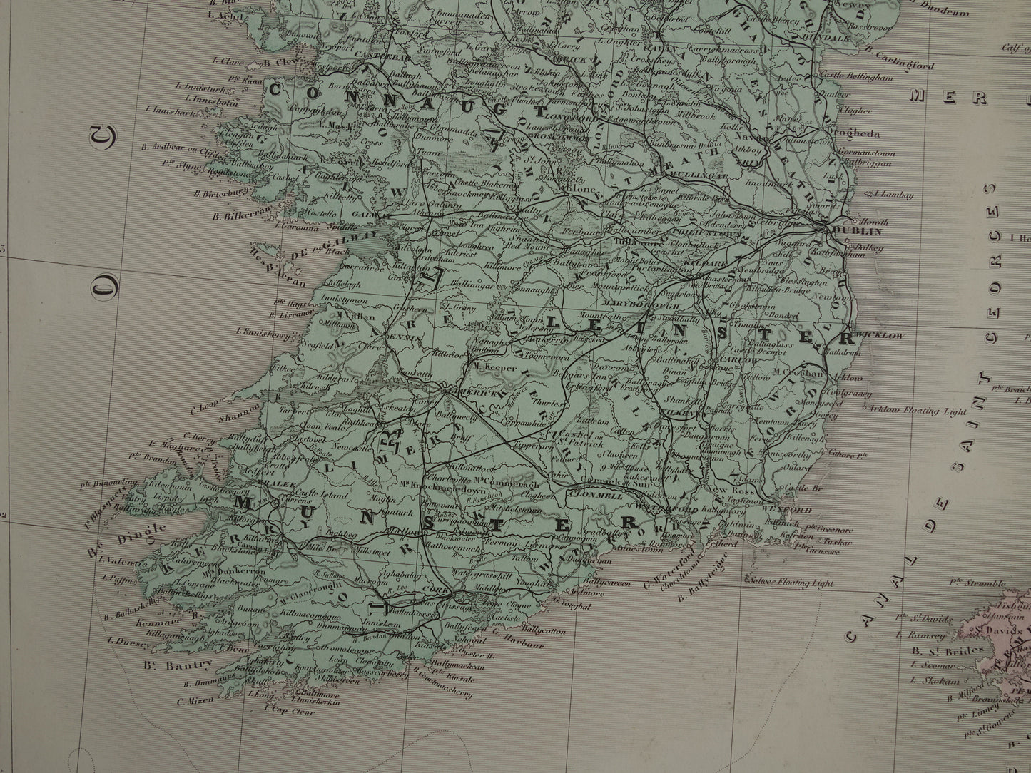 Oude landkaart van GROOT BRITTANIË en IERLAND Britse Eilanden Grote antieke Franse landkaart vintage poster